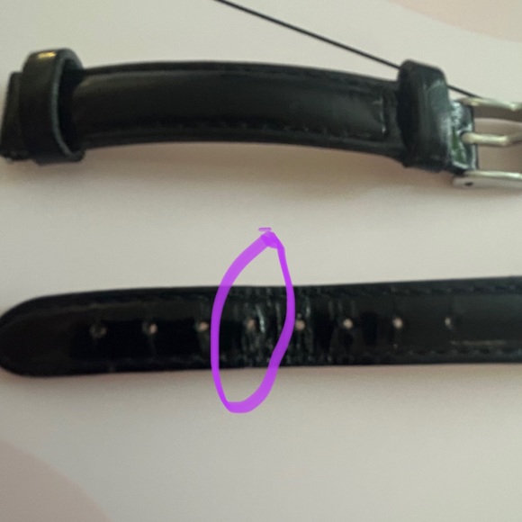 Michele 18mm Black Leather Watch Straps - Picture 3 of 3